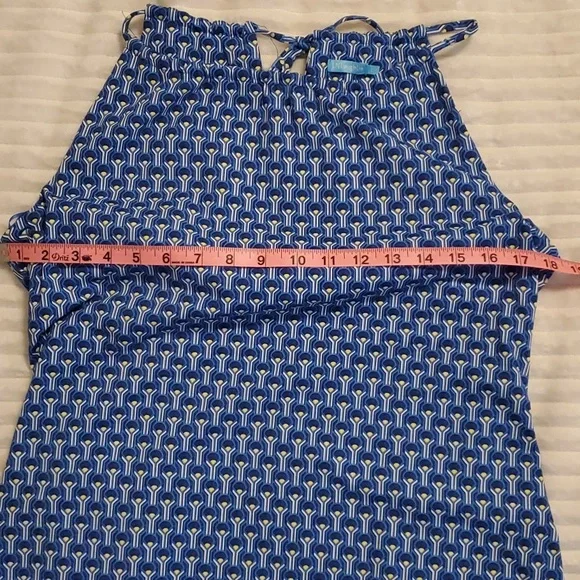 J. McLaughlin Halter Dress, Blue & White, Size L - Picture 9 of 10